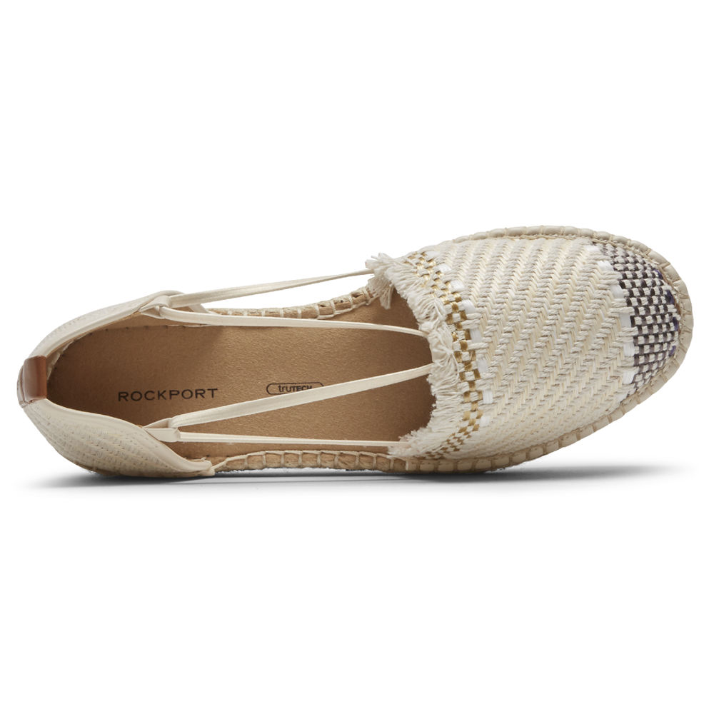 Rockport Womens Slip-On Beige - Seaview Bungee - UK 578-DZOTLQ